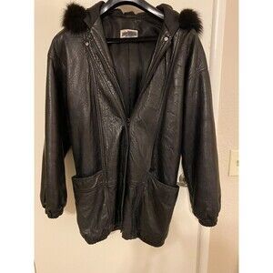 Evan Arpelli NY Ladies Leather Parka/Fox Fur Trim on Hood SZ M/USA